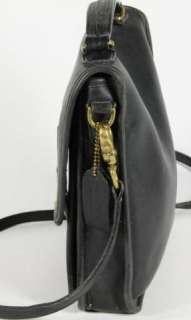 Coach Black Leather Cross Body Messenger Satchel Shoulder Bag Handbag 
