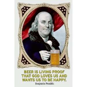  Beer is Living Proof 12x18 Giclee on canvas