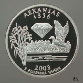 2003 S Arkansas State Gem Proof Silver Quarter US Coin  