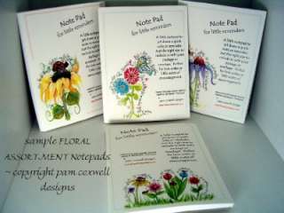 NOTEPAD Floral Designs by Pam Coxwell ART Stationery  