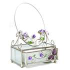 Artico Butterfly & Flower Glass Jewelry/Trinket Box w/Mirror