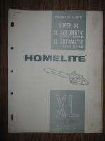 Vintage Homelite Model Super XL Automatic Chainsaw Part List Manual 