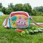 KT [Pink Rabbit] Embroidered Applique Swingpack Bag Purse / Wallet Bag 