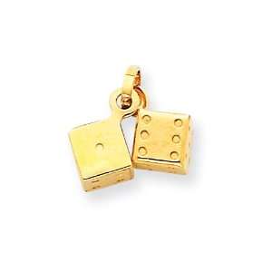  14k Gold Dice Charm Jewelry