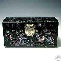   Pearl Handmade Lacquer Wood Decorative Keepsake Jewelry Box Chest Case