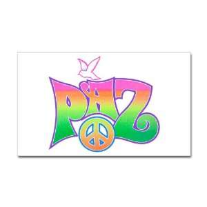  Sticker (Rectangle) Paz Spanish Peace with Dove and Peace 