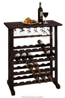 Old World Tuscan Wine Rack Table Holds 24 Bottles Holds Glass Stemware 