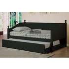   Roberta II Cottage Style Daybed with Twin Trundle in Black Wood Finish