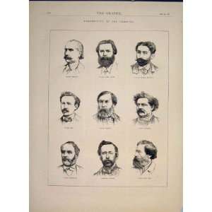  Portrait Celebrities Commune Members Old Print 1871: Home 