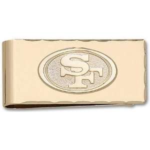   49ers 5/8 Gold Plated Oval Logo on Gold Plated Money Clip Sports