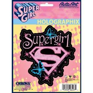  Supergirl Butterfly and Stars Pink Decal Sticker 6x8 Automotive