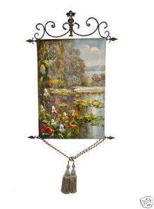 Tuscan Lily Pond Handpainted Oil Tapestry Wall Art QVC  