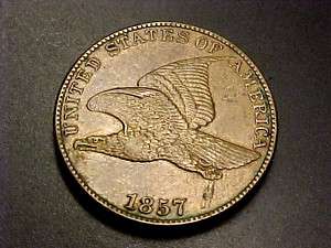  RARE 1857 Flying Eagle Cent Penny Coin AU UNC  