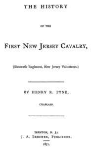 Civil War History of the 1st New Jersey Cavalry NJ  