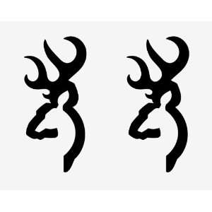  Set of 2   browning deer logo sticker vinyl decal 4 x 1.8 