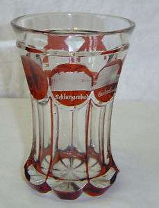   1800s Bohemian Spa Souvenir Glass Badeglas Ansichtenglas Biedermeier