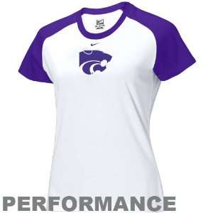  Kansas State Wildcats Ladies White Training Dri FIT Performance Top 