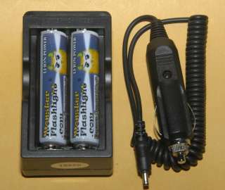   Flashlight Extended Capacity 18650 Batteries & Dual Cell AC/DC Charger