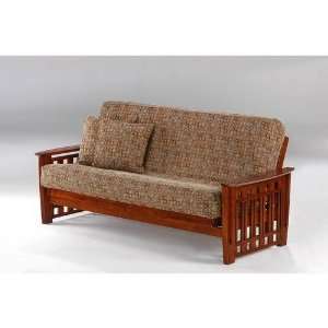   Platform Bed with Folding Bench Footboard   Cherry