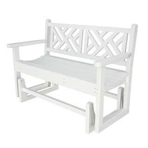  Poly Wood CDG48WH Chippendale Glider Bench