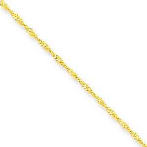  10k 1.10mm Singapore Chain Anklets, Size 9 Jewelry