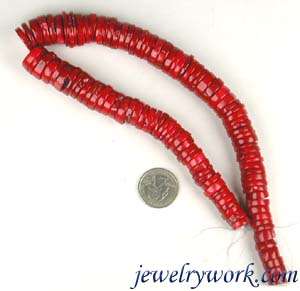 Huge Rotiform 18mm Natural Disk Red Coral Loose Beads  