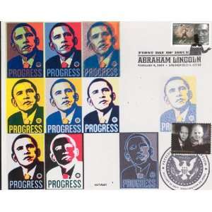  Obama Special Double Cancellation Cover, Small, Two Stamps 