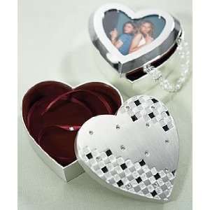  Heart Shaped Jewelry Box with Grid Design (Set of 1)   by 