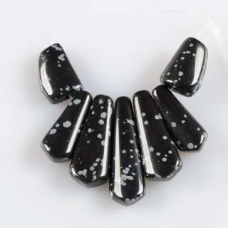 j65028 snowflake obsidian pendant beads set  