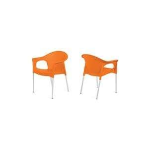  Alfresco Dining Chair Orange   Set Of 4 Patio, Lawn 