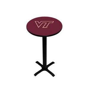   : Virginia Tech Pub Table   Black Pedestal   42 H: Furniture & Decor