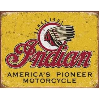  Indian Motorcycle 1901 Logo Distressed Retro Vintage Tin 