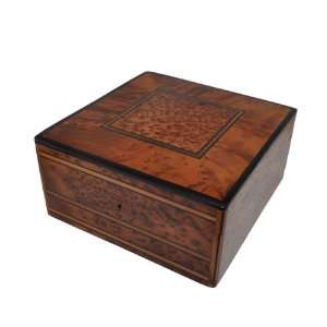  Naturally Med   Thuya Wood Large Square Jewellery Box 