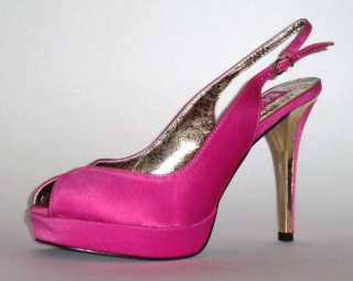Hot Pink Satin Peep Toe Burlesque PinUp Pumps Shoes 10  