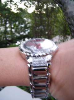 BEBE WATCH heart crystal red link 192123 new  