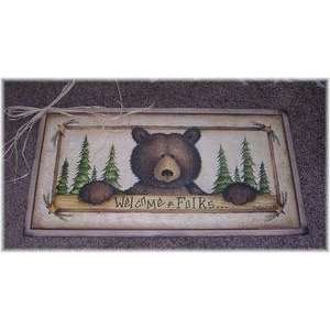   Country Bear Wooden Wall Art Sign Lodge Cabin Decor: Home & Kitchen