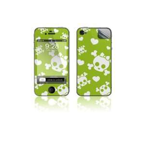   Skin   White Cutie Skull with Neon Green Cell Phones & Accessories