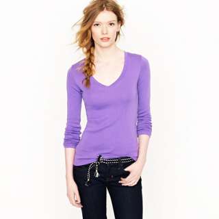 Perfect fit long sleeve V neck tee   perfect fit tees   Womens knits 