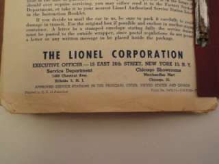 Vintage Lionel Trains and Accessories Instructions 1950s  