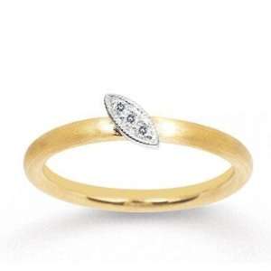  14k Two Tone Gold Diamond Marquise Shape Stackable Ring Jewelry