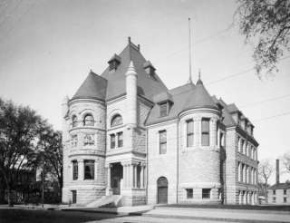 1890 photo Exterior of public library, Lowell, MA  