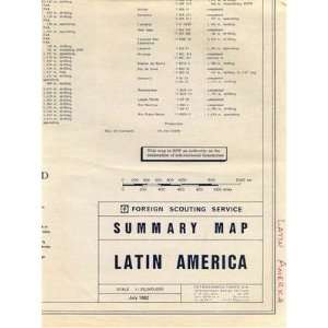 Latin American 1982 Foreign Scouting Service OIL Summary Map Wildcats