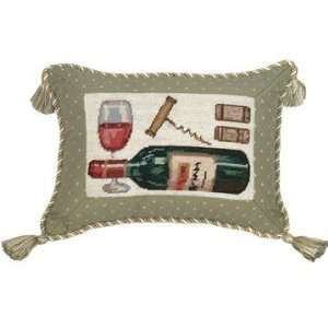  123 Creations C634.9x12 inch Wine   Petit Point Pillow 