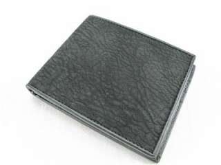   BLACK Shark Skin Leather Mens Bifold Wallet +   