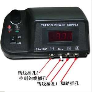   New Dual LCD Digital Tattoo Machine Power Supply F Gun d010023: Beauty