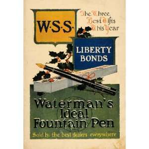  1918 Ad Liberty Bonds Watermans Fountain Pen Writing 
