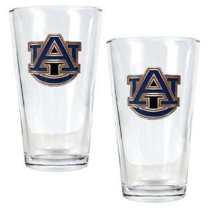  Auburn University Tigers 2pc Pint Ale Glass Set Kitchen 