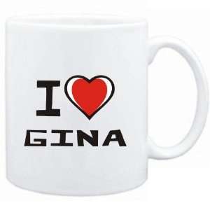 Mug White I love Gina  Female Names 