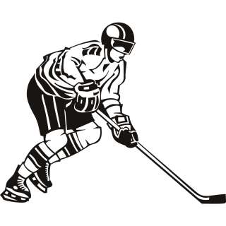Side View Hockey Player Wall Art Stickers Wall Art Decal Transfers 