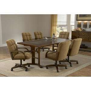   Frankfort 7 Piece Dining Room Set w/ Fabric Chair: Home & Kitchen